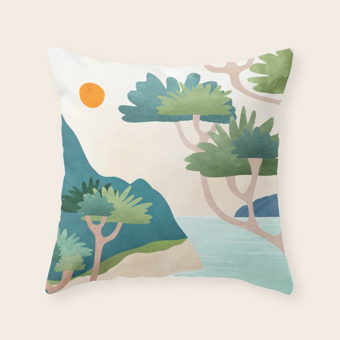 A Perfect Moment - Italian Coastal Landscape Throw Pillow Gallery Image 6