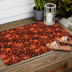 Mysterious Garden - black and orange Outdoor Rug Gallery Image 2