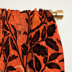 Mysterious Garden - black and orange Window Curtain Gallery Image 2