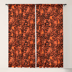 Mysterious Garden - black and orange Window Curtain Gallery Image 5