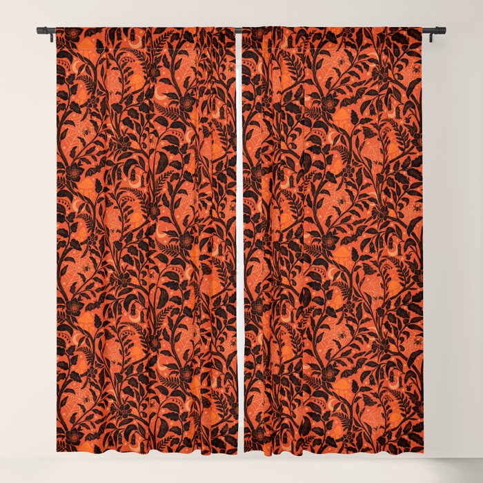 Mysterious Garden - black and orange Window Curtain Gallery Image 5