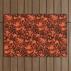 Mysterious Garden - black and orange Outdoor Rug Gallery Image 1