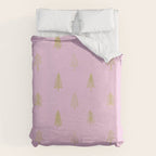 Pink pine tree doodle art pattern Duvet Cover Gallery Image 6