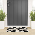 Geometric Abstract in Black and White Welcome Mat Gallery Image 3