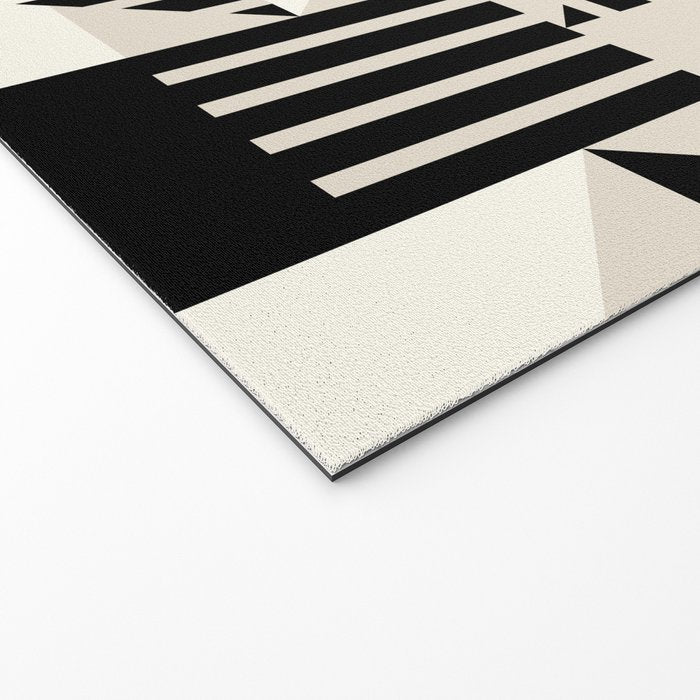 Geometric Abstract in Black and White Welcome Mat Gallery Image 2