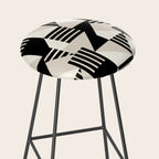 Geometric Abstract in Black and White Stool Gallery Image 2