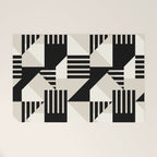 Geometric Abstract in Black and White Welcome Mat Gallery Image 1
