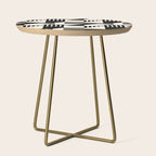 Geometric Abstract in Black and White Side Table Gallery Image 1