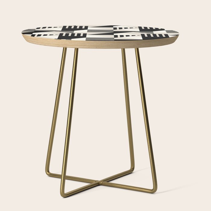 Geometric Abstract in Black and White Side Table Gallery Image 1