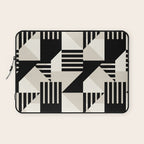 Geometric Abstract in Black and White Laptop Sleeve Gallery Image 1