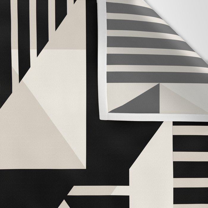 Geometric Abstract in Black and White Wall Tapestry Gallery Image 3