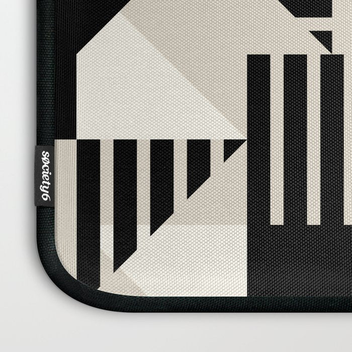Geometric Abstract in Black and White Laptop Sleeve Gallery Image 3