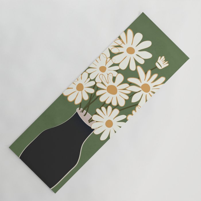White Daisy Bouquets in Vase 3 Yoga Mat Gallery Image 1