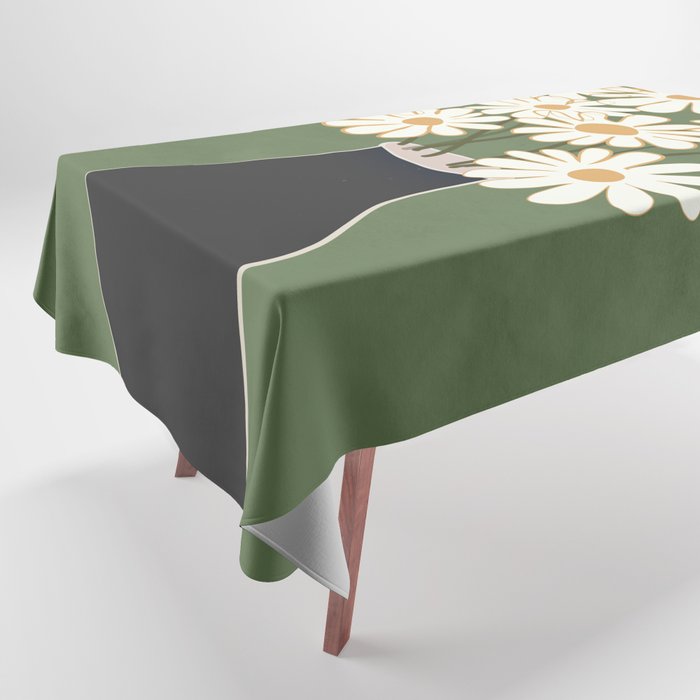 White Daisy Bouquets in Vase 3 Tablecloth Gallery Image 1