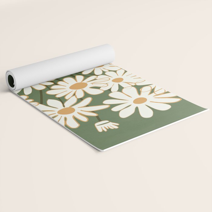 White Daisy Bouquets in Vase 3 Yoga Mat Gallery Image 2