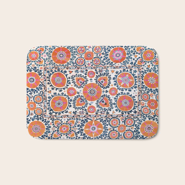 Shakhrisyabz  Suzani  Antique Uzbekistan Print Bath Mat Gallery Image 1