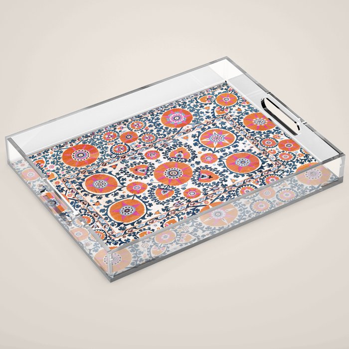 Shakhrisyabz  Suzani  Antique Uzbekistan Print Acrylic Tray Gallery Image 1