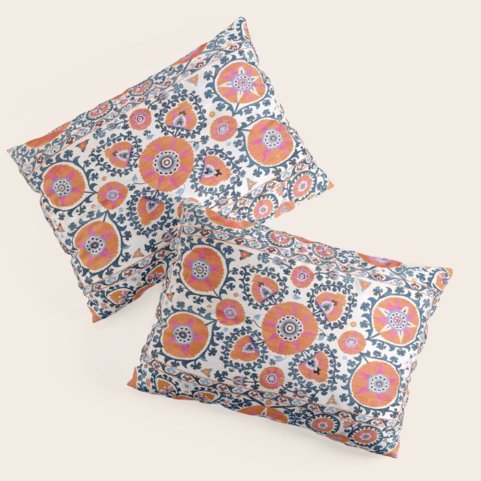 Shakhrisyabz  Suzani  Antique Uzbekistan Print Pillow Sham Gallery Image 1