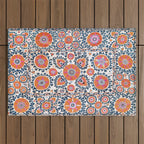 Shakhrisyabz  Suzani  Antique Uzbekistan Print Outdoor Rug Gallery Image 1