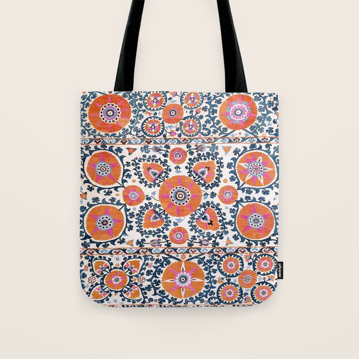 Shakhrisyabz  Suzani  Antique Uzbekistan Print Tote Bag Gallery Image 1