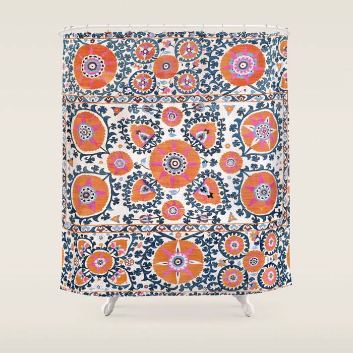 Shakhrisyabz  Suzani  Antique Uzbekistan Print Shower Curtain Gallery Image 1