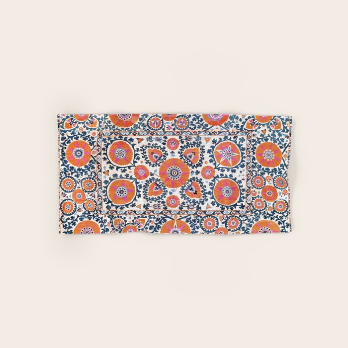 Shakhrisyabz  Suzani  Antique Uzbekistan Print Bath Towel Gallery Image 1