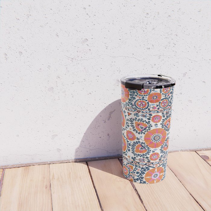 Shakhrisyabz  Suzani  Antique Uzbekistan Print Travel Mug Gallery Image 4