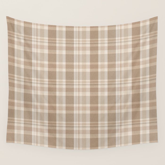 Plaid Prints, Brown and Beige Wall Tapestry Gallery Image 4