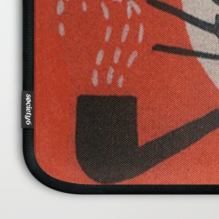 Retro White Cat Smoking a Pipe Laptop Sleeve Gallery Image 3