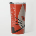 Retro White Cat Smoking a Pipe Travel Mug Gallery Image 3
