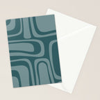 Palm Springs Midcentury Modern Abstract Pattern in Steel Blue Stationery Card Gallery Image 2