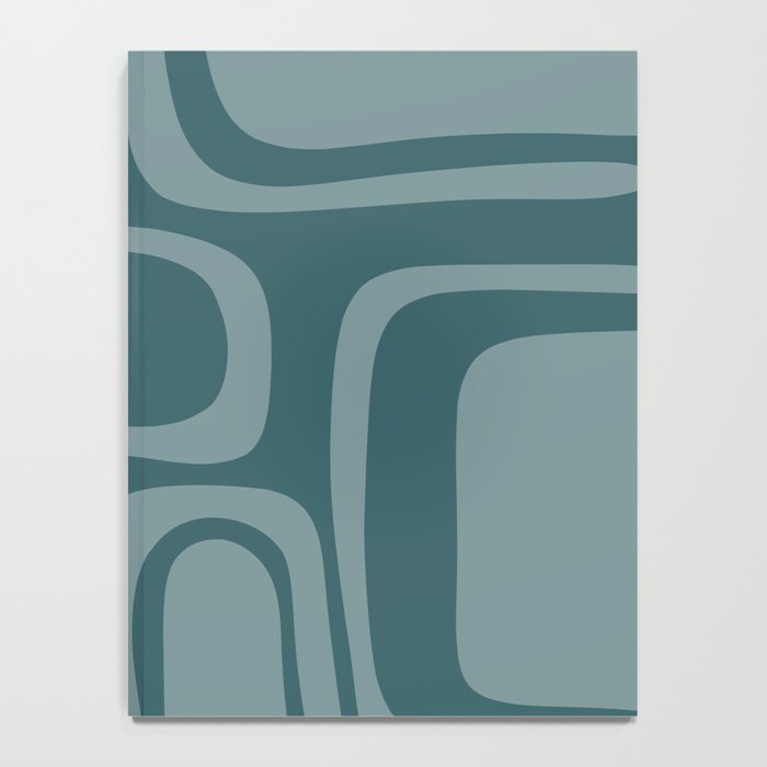 Palm Springs Midcentury Modern Abstract Pattern in Steel Blue Notebook Gallery Image 4