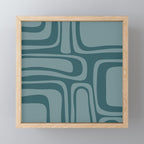 Palm Springs Midcentury Modern Abstract Pattern in Steel Blue Mini Art Print Gallery Image 1