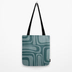 Palm Springs Midcentury Modern Abstract Pattern in Steel Blue Tote Bag Gallery Image 2