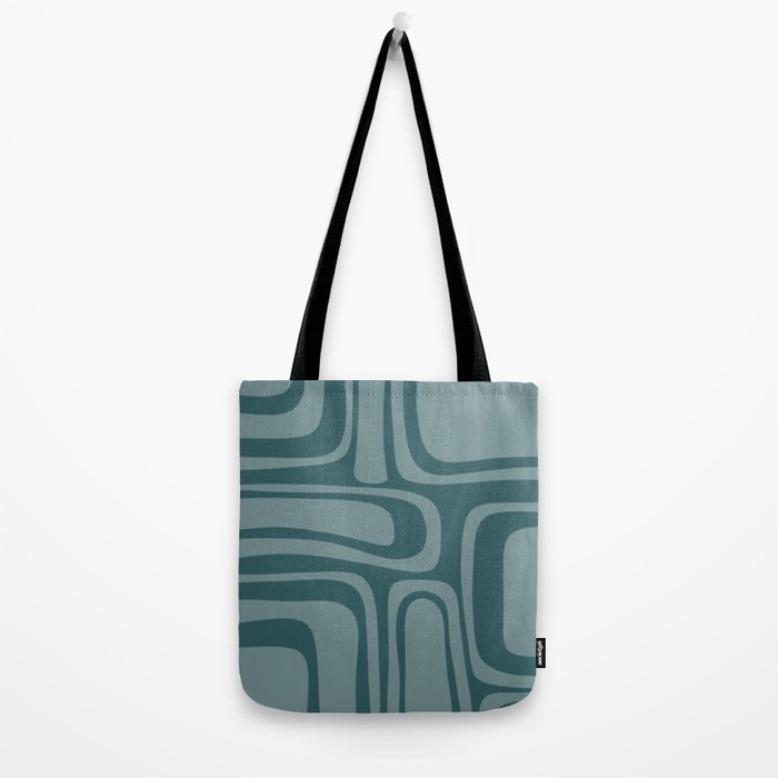 Palm Springs Midcentury Modern Abstract Pattern in Steel Blue Tote Bag Gallery Image 2