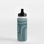 Palm Springs Midcentury Modern Abstract Pattern in Steel Blue Water Bottle Gallery Image 2