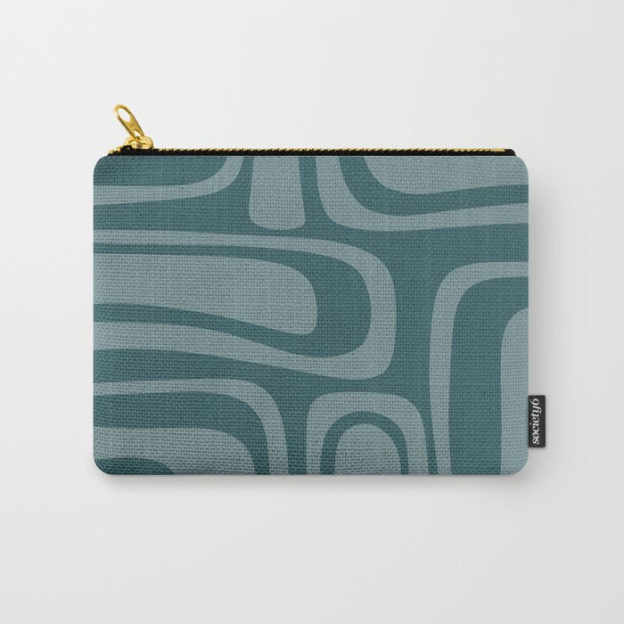 Palm Springs Midcentury Modern Abstract Pattern in Steel Blue Carry All Pouch Gallery Image 1