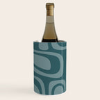 Palm Springs Midcentury Modern Abstract Pattern in Steel Blue Wine Chiller Gallery Image 1