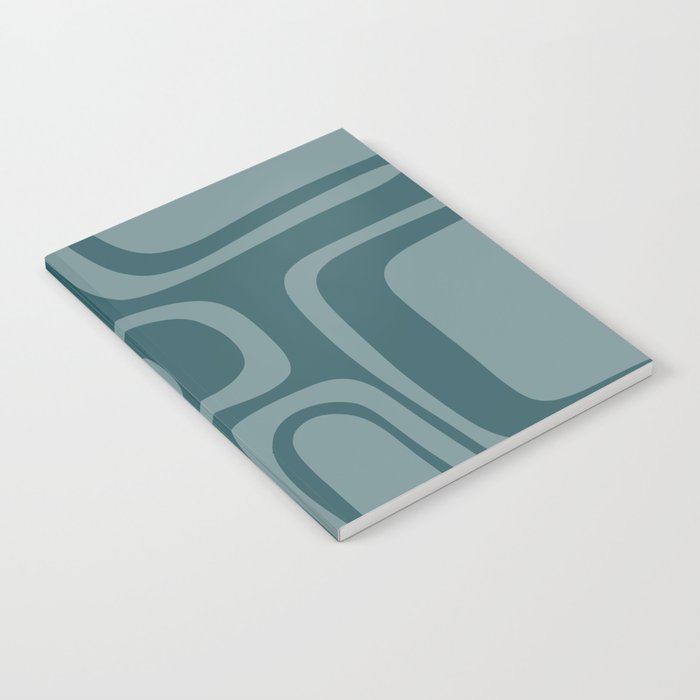 Palm Springs Midcentury Modern Abstract Pattern in Steel Blue Notebook Gallery Image 2