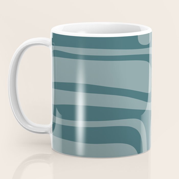 Palm Springs Midcentury Modern Abstract Pattern in Steel Blue Coffee Mug Gallery Image 3