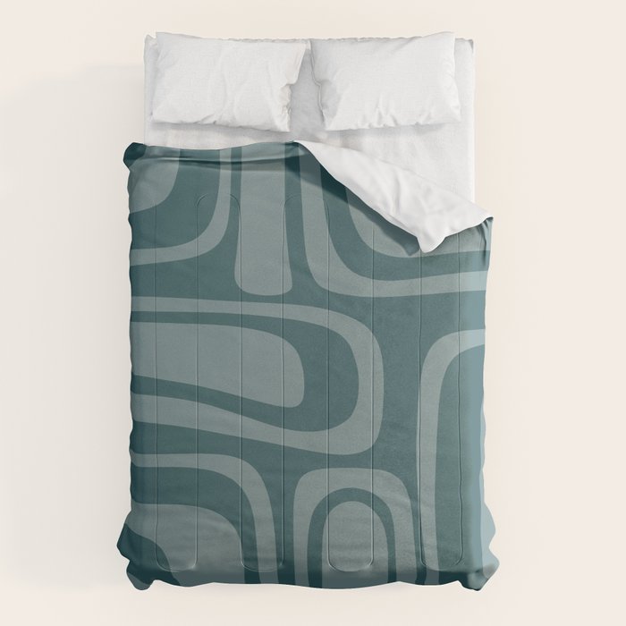 Palm Springs Midcentury Modern Abstract Pattern in Steel Blue Comforter Gallery Image 6