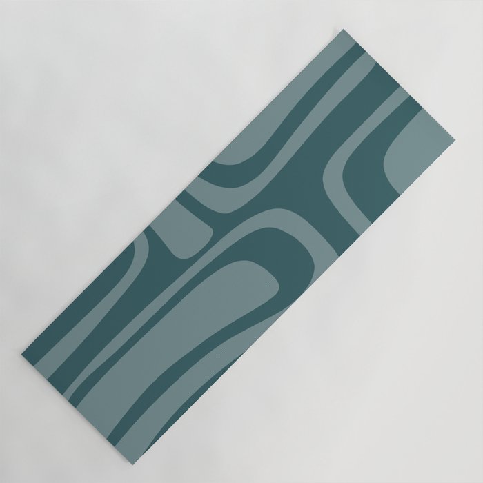 Palm Springs Midcentury Modern Abstract Pattern in Steel Blue Yoga Mat Gallery Image 1