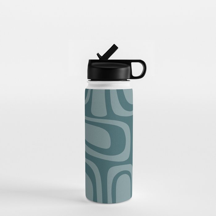 Palm Springs Midcentury Modern Abstract Pattern in Steel Blue Water Bottle Gallery Image 1