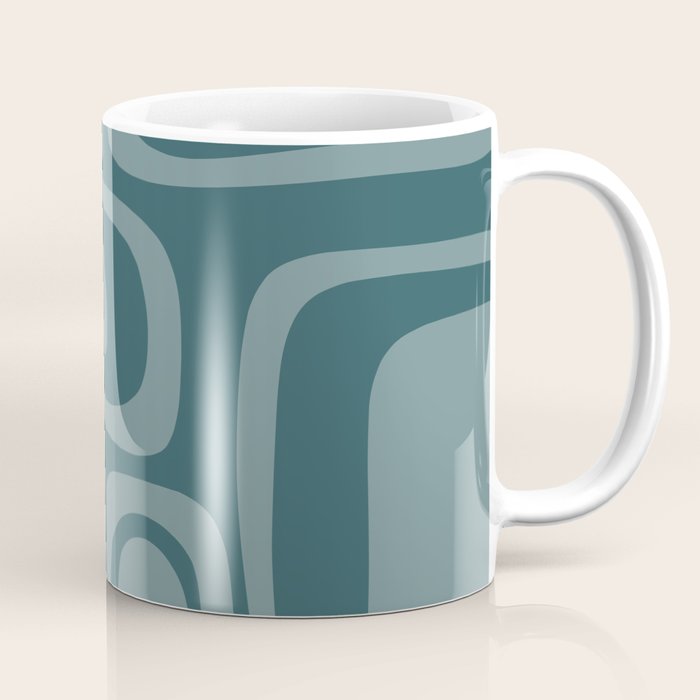 Palm Springs Midcentury Modern Abstract Pattern in Steel Blue Coffee Mug Gallery Image 1