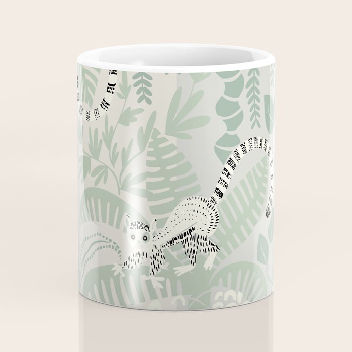 Jungle adventure soft sage green Coffee Mug Gallery Image 4