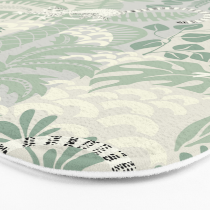 Jungle adventure soft sage green Bath Mat Gallery Image 3