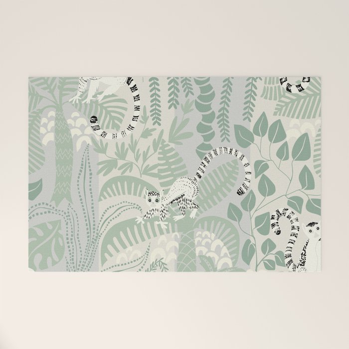 Jungle adventure soft sage green Welcome Mat Gallery Image 1