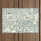 Jungle adventure soft sage green Outdoor Rug Gallery Image 1