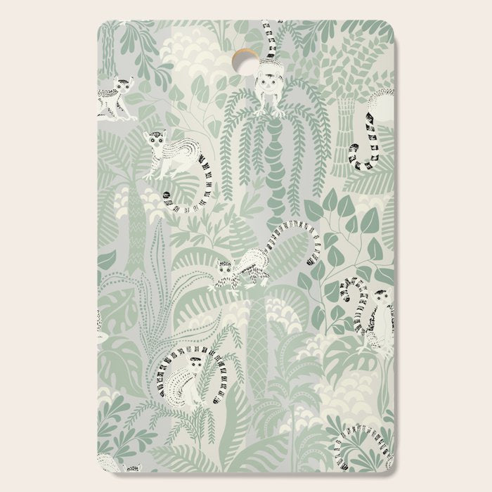 Jungle adventure soft sage green Cutting Board Gallery Image 1