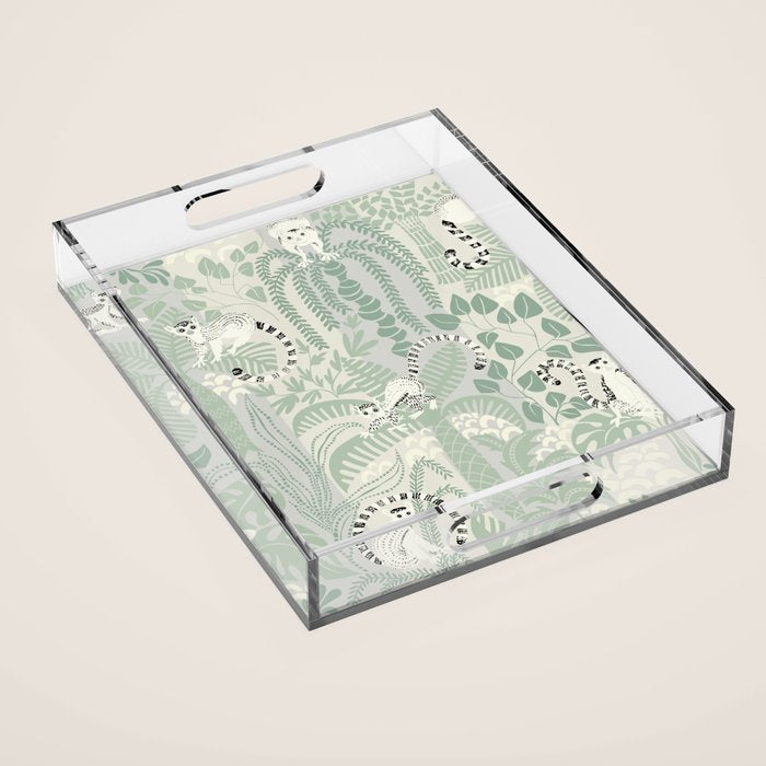 Jungle adventure soft sage green Acrylic Tray Gallery Image 1